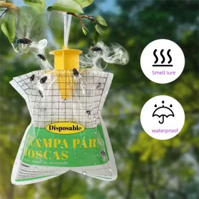 Disposable Fly Trap Square Hanging Bag for Supermarkets and Fresh Produce Shop Commercial Biological Catcher Ready to Ship