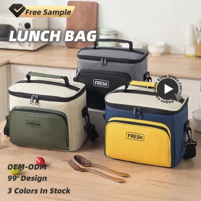 Portable Fashion Insulated Oxford Waterproof Insulation Custom Logo Soft Warm Side Cooler Shoulder Strap Picnic Lunch Bag