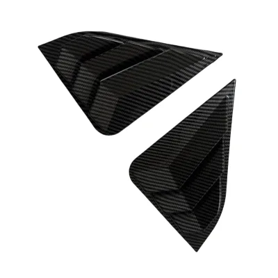 For 2021 SOL YAO Rear Window Shutter Louver Decorative Air Vents Easy Installation ABS Plastic Sports Style Gloss Black/Carbon