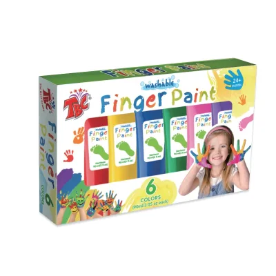 Non Toxic Creative  Kids Painting Art Finger Paint Crafts Washable 6 Colors  Finger Paint for Kids