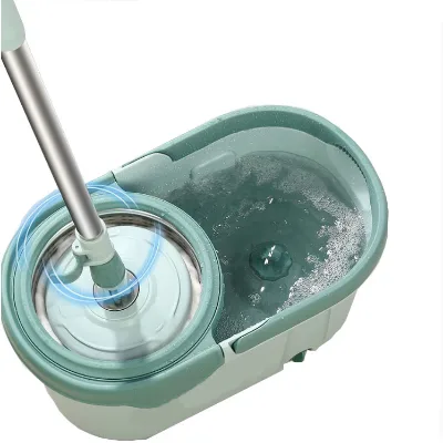 Press Down Washing Fast Spin Dry Detachable Basket 360 Rotating Microfiber Pad Easy Drain Wet Dry Dual Use Mop and Bucket Set