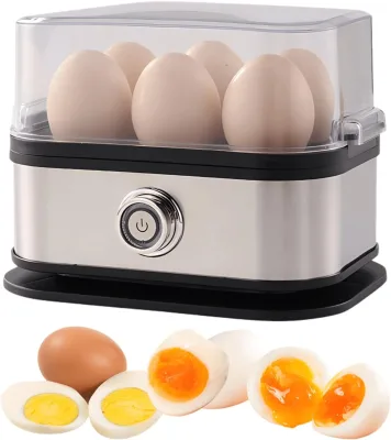 Stock Portable Stainless Steel Mini Egg Boiler 6-Egg Capacity Electric Multifunctional Auto Shut-Off Buzzer Timing Alarm