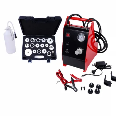 5L Carbon Steel Pressure Brake Fluid Bleeder Machine Kit 17PC Master Cylinder Adapters Collection Bottle for ABS Service for