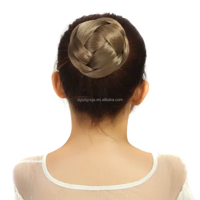 WE12  Wholesale European Style Vintage Hair Bun Curly Hair Synthetic Fiber Braided Bun for Women Hair