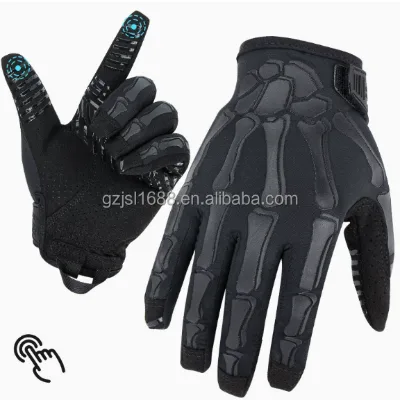 Skeleton-style Gloves for Motorcycle Riding, Anti-slip and Wear-resistant Gloves, Full-finger Touchscreen Gloves