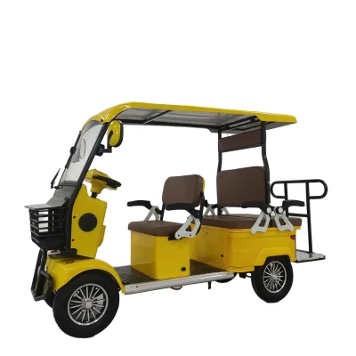 New Design China Manufacturer Wholesale Price Solar Electric 4 Wheeler Sightseeing 2 Seat Tricycle Brushless Motor 30-35km/h