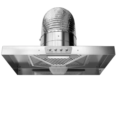 Black Tempered Glass Side Suction Range Hood Touch Control Kitchen Cooker Hood With Light and Self-clean Function
