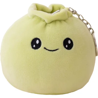 Ultra Soft Kawaii Vegetable Dumpling Keychain Personalized Logo Ultra Soft Steamed Stuffed Bun Key Holder Plush Toys Unisex Fur