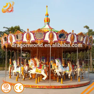 Double Carousel Horse with Led Lights From 32 Seats for Kids and Adults
