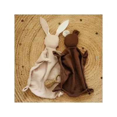 Etsy Hot Sale Infant Bunny Toddler Security Toy Baby Security Rabbit Baby Muslin Comforter Blanket for Newborn