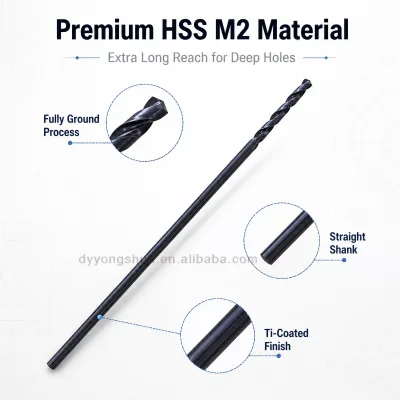 Fully Ground Straight Shank Extra Length Twist Drill Bits