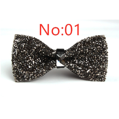 Fashion Valued Colorful Gem Men Patchwork Bow Tie Female Red Gold Silver Adult Cravate Homme Wedding Party Bowtie for Men