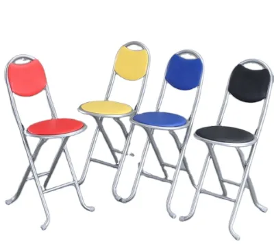 Folding Duck Praying Chair with Round Soft Seat Metal Frame for Muslim Prayer Bedroom Apartment Dining Hotel Outdoor School Use