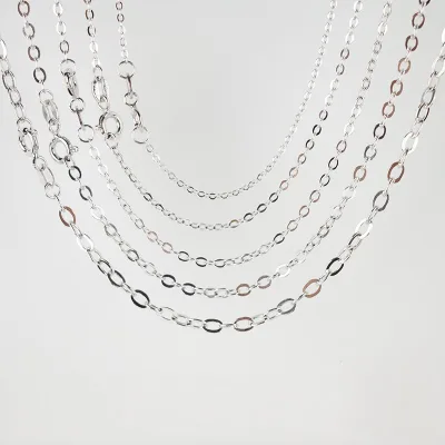 Cross Chain S925 Long Sweater Chain Necklace Jewelry Silver Necklace Shiny Style
