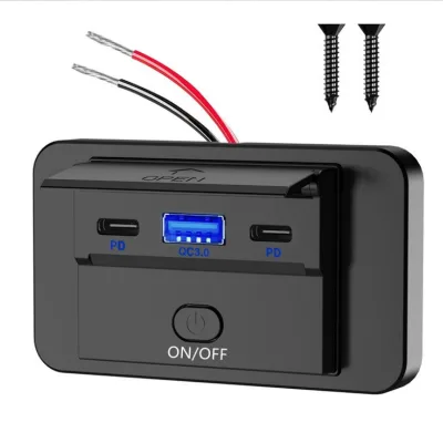 Bus RV Van Modified with QC30 PD30 Fast Charging 12-24V Input Mobile Phone Charger