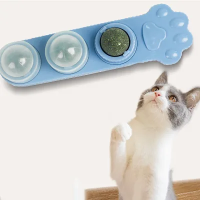 Pet Catnip Ball 3-in-1 Licks and Licks Cat Snacks Appetizer Digestion Self Entertainment Polygonum Pet Supplies