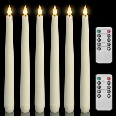 Long Plastic LED Candle Stick Battery Operated Led Long Pillar Dinner Candle Can With Remote Control