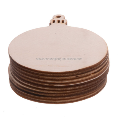 Unfinished Round Wood Christmas Ornaments Hanging Kid  Crafts