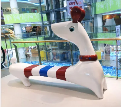 Y902 Hippos-shaped Fiberglass Public Chair Creative Leisure Sofa Animal Bench Artistic Seat Easy Care Commercial Outdoor School