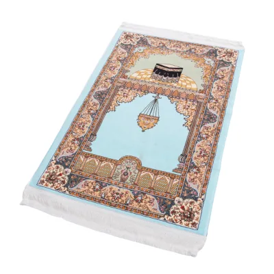 High Definition Printed Kaaba Pattern Prayer Rug Comfort Fringe Islamic Prayer Mat for Household Prayer