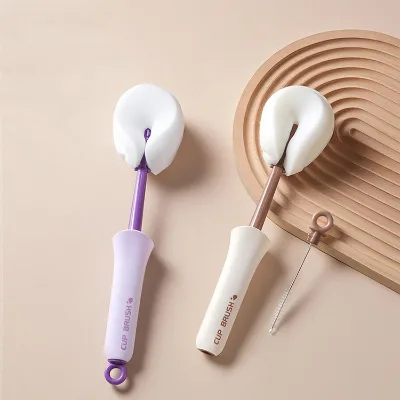 Long Handle Sponge Cup Brush Push-Pull Dehydration Bottle Wine Glass Kettle Brush Kitchen Household Hanging Cleaning Brush