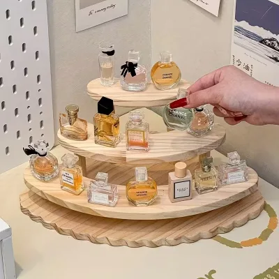 Wooden Perfume Storage Rack Display Stand Tabletop Display Shelf