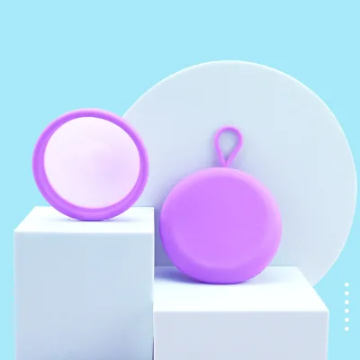 Faison Wholesale Soft Silicone Menstrual Disc Case Reusable Round Menstrual Cup Holder