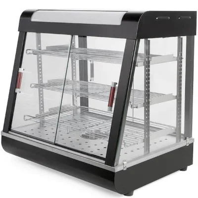 700W Heated Display Cabinet Pie Warmer Hot Food Showcase Fried Chicken Food Display Warmer