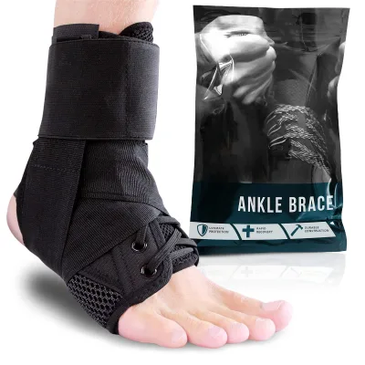 Ankle Brace Ankle Support Lace up Ankle Brace Support Brace Lace up with Side Stabilizing Pads, Slim Fit Ankle Support Brace