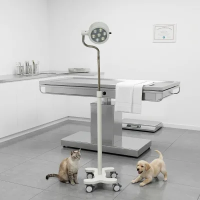 LKLED200Y LED Surgical Exam Light 7 LEDs 35000 Lux CRI 85 135mm Spot 50000H Life Mobile Floor Stand Medical Illumination