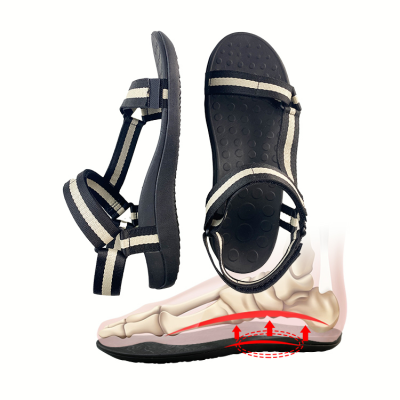 Correction Arch Orthopedic Sandals Black Quarter Strap Sandals Arch Support Anti Bacterial Foot Orthotic