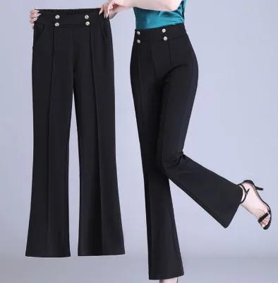 Micro Flared Pants Women's Small 2024 Summer New Stretch High Waist Slim Look All-match Dummy Suit Casual Women's Pants