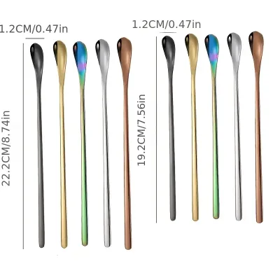 Custom Mixing Spoon for Cocktail Martini Making Stainless Steel Mixing Spoon Spiral Pattern Bar Cocktail Shaker Spoon