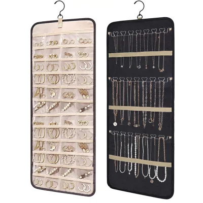 Jewelry Storage Organizer Rectangle Earring Holder Bag for Home Travel Functional