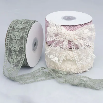 Hollowed-out Lace Webbing Cotton Guipure Jacquard Embroidery Trim Ribbons Handmade Multi-color for Hair Crafts Garment
