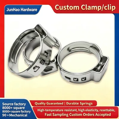304 Single Ear Hose Clamp for Car Oil Pipe Water Pipe Cinch Ring Rubber Tube Snap on Fastening Pinch Clamp Ear Clip Hose Clip