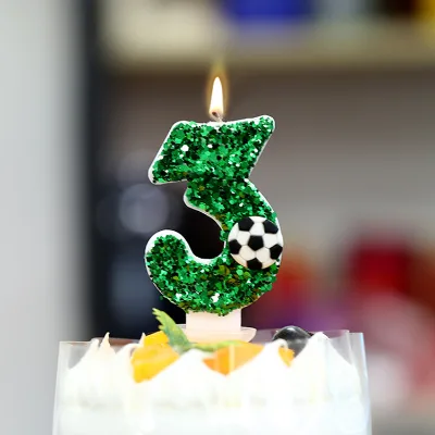 Creative Numbers 0 - 9 Cake European Digital Candles Boys Girl Football Series Birthday Candles Cup Decoration