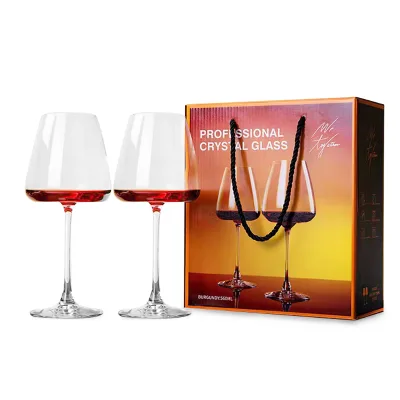 Shunstone Custom 350ml Burgundy Wine Enthusiast Glass Set of 2 Machine Made Luxury Reusable Long Stem Red Wine Gift Box Parties