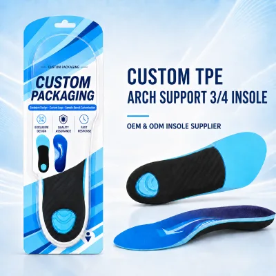 Manufacturer High Elastic Women Men TPE GEL Insole Custom Flat Foot Orthopedic 3/4 Length Orthotics Insoles Jump Higher Insoles