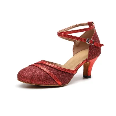 Microfiber shoes bread head ladies Latin dance shoes square dance shoes