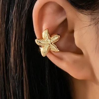 Qingdao Comiya Jewelry Starfish Crab Clip-on Earrings Zinc Alloy Women's Elegant Natural Stone Party Wear