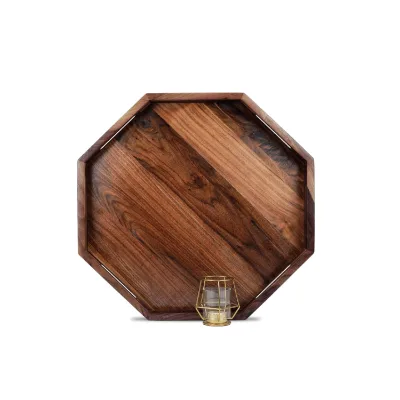 Wood Plate Tray High Quality Rustic Wooden Tray Wooden Breakfast Tray