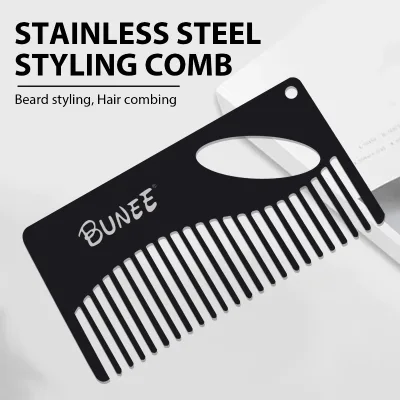 Professional Custom LOGO Salon Barber Hair Comb Stainless Steel Metal Hairdressing Comb for Hairstylists Tools