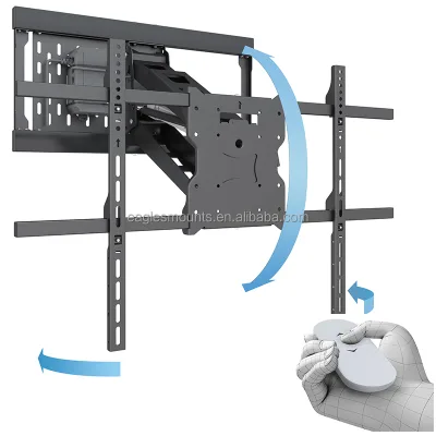 42''-80" Motorized TV Wall Mount Remote Control Steel up and down TV Bracket with 24" Wall Plate