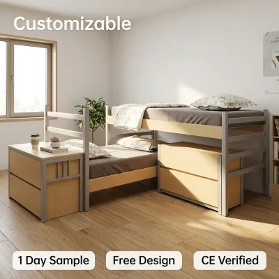 OEM Custom Project Grade Triple Sleeper Bunk Bed Wooden Frame 40HQ Optimized for Government Housing Tender