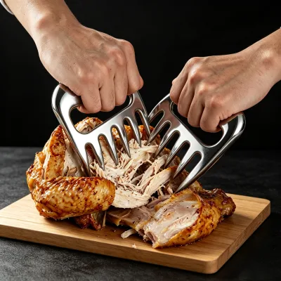 All-Stainless Steel Eco-Friendly Cooked Food Slicer Turkey Char Siu Grilling and Tearing Meat Tool Bear Claw Separator