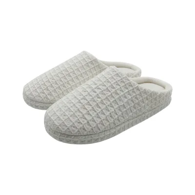 Women's Cotton Waffle Lightweight Indoor Comfy Bedroom Cozy Slippers Slip on Bedroom Slippers Washable Home Slippers