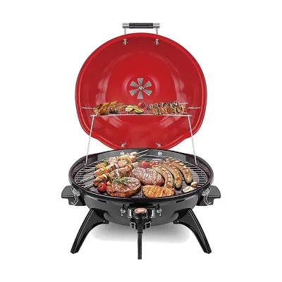 Electric Indoor Smokeless Grill Aluminium BBQ Pan Dismountable Oil Collector Non-Stick Surface US Plug 1600W for Outdoor