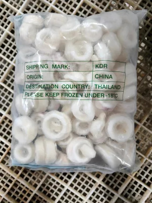 High Quality White Nature IQF Frozen Squid Ring 3-5cm HACCP ISO Certified Boxed Seafood Snacks 24 Month Shelf Life China