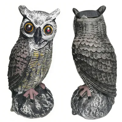 Wholesale Solar-powered Scarecrow Owl Bait Bird Deterrent Garden Protector Hunting Decoy